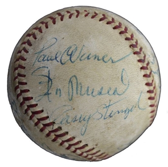 Hall of Fame and Stars Signed Baseball (14 Signatures) Including Hornsby, P. Waner, Stengel